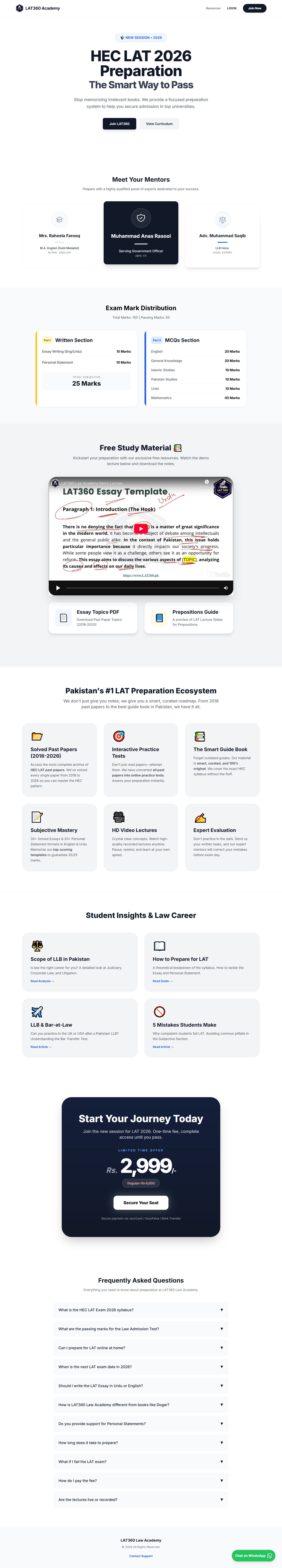 LAT360.pk - Law Admission Test Portal designed by Abraaj Growth Labs